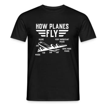Comment les avions volent - T-shirt homme - noir - Devant - AI Model Male 178 light (178cm)