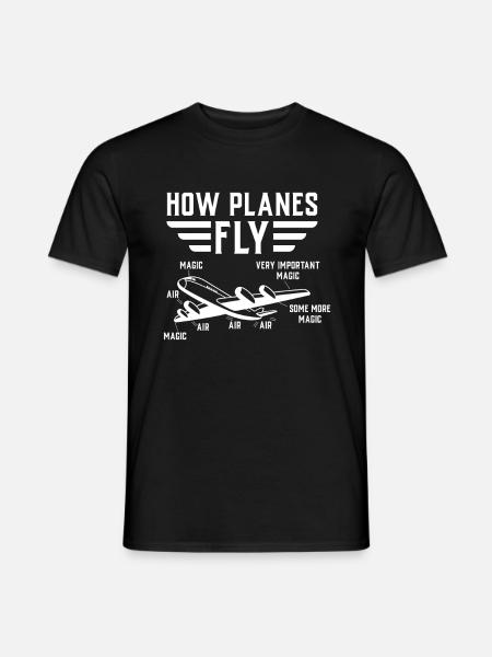 How planes fly - Men's T-Shirt - black