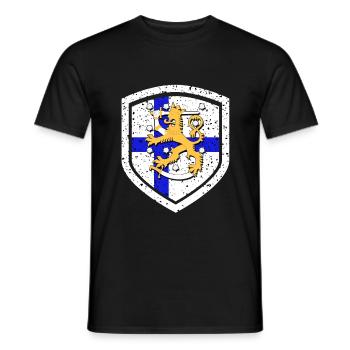 Cadeau des pays du drapeau de la Finlande - T-shirt homme - noir - Devant - AI Model Male 178 light (178cm)