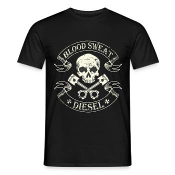 Diesel Power Gear l Blood Sweat Diesel Brother - Men's T-Shirt - black - Front - AI Model Male 178 light (178cm)