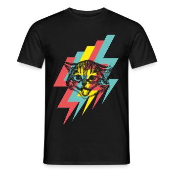 cat - Men's T-Shirt - black - Front - AI Model Male 178 light (178cm)