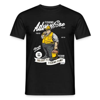 Fishing adventure - Men's T-Shirt - black - Front - AI Model Male 178 light (178cm)