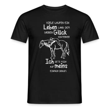 Horses saying live happiness - Men's T-Shirt - black - Front - AI Model Male 178 light (178cm)