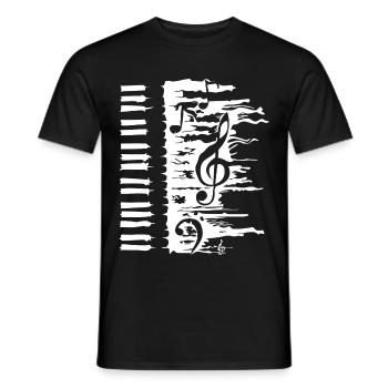 Pianist, piano player, piano, piano, - Men's T-Shirt - black - Front - AI Model Male 178 light (178cm)