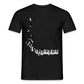 Pianist, piano player, piano, piano, - Men's T-Shirt - black - Front - AI Model Male 178 light (178cm)