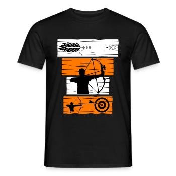 Tir à l'arc, sports de tir, arc - T-shirt homme - noir - Devant - AI Model Male 178 light (178cm)
