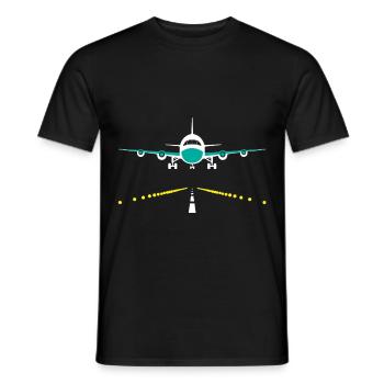 Plane. - Men's T-Shirt - black - Front - AI Model Male 178 light (178cm)