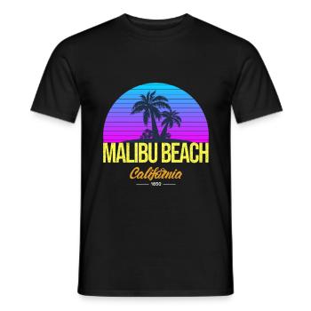 Plage de Malibu Californie - T-shirt homme - noir - Devant - AI Model Male 178 light (178cm)