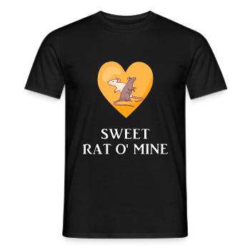 Süße Ratte weiße Maus Nagetier Haustier Herz Nager - Männer T-Shirt - Schwarz - Vorne - AI Model Male 178 light (178cm)