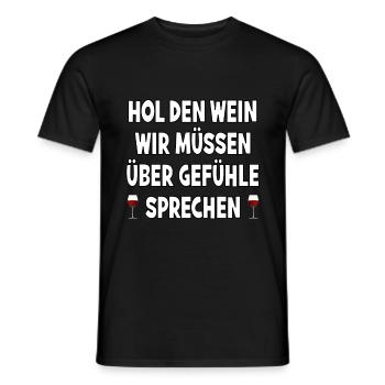 Wein Rotwein Gefühle Alkohol Witziges Geschenk - Männer T-Shirt - Schwarz - Vorne - AI Model Male 178 light (178cm)
