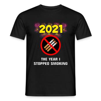 2021 new year good resolutions quit smoking nicotine addiction - Men's T-Shirt - black - Front - AI Model Male 178 light (178cm)