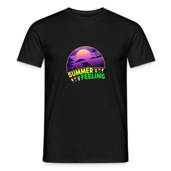 Summer Feeling Sommer Strand Meer Sonnenuntergang - Männer T-Shirt - Schwarz - Vorne - AI Model Male 178 light (178cm)