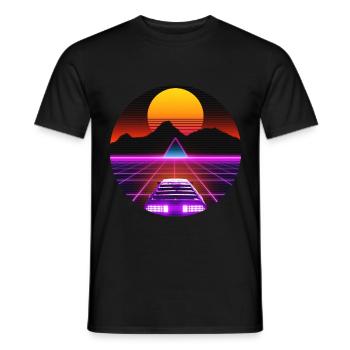 80er Jahre Sportwagen Outrun Vaporwave Synthwave - Männer T-Shirt - Schwarz - Vorne - AI Model Male 178 light (178cm)
