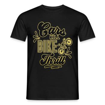 Vélo au lieu de vélo de voiture vélo de course - T-shirt homme - noir - Devant - AI Model Male 178 light (178cm)