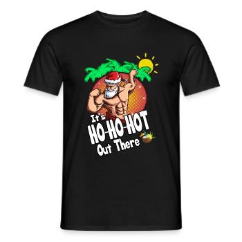 Christmas in July Strong Santa Claus Sun Palms - Men's T-Shirt - black - Front - AI Model Male 178 light (178cm)