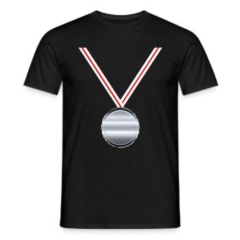 Silbermedaille Sieger Sportwettkampf Zweiter Platz - Männer T-Shirt - Schwarz - Vorne - AI Model Male 178 light (178cm)