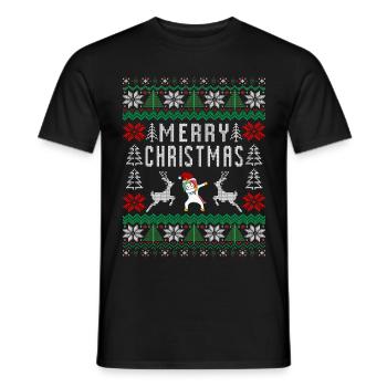 Merrry Christmas Einhorn Weihnachten Xmas - Männer T-Shirt - Schwarz - Vorne - AI Model Male 178 light (178cm)
