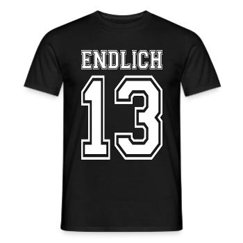 Endlich 13 Dreizehn Jahre alt - Männer T-Shirt - Schwarz - Vorne - AI Model Male 178 light (178cm)