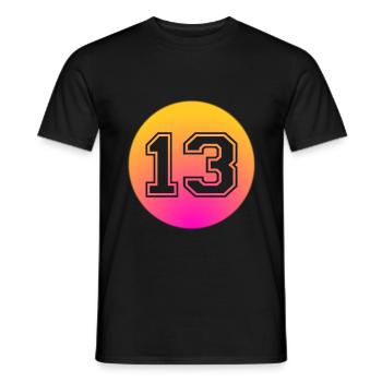 Retro 13th Birthday Thirteen Years Old Gift - Men's T-Shirt - black - Front - AI Model Male 178 light (178cm)