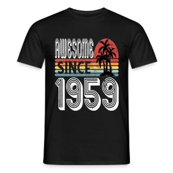 Awesome Since 1959 Sunset - Men's T-Shirt - black - Front - AI Model Male 178 light (178cm)