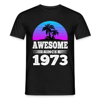 Awesome Since 1973 Sunset blau - Männer T-Shirt - Schwarz - Vorne - AI Model Male 178 light (178cm)