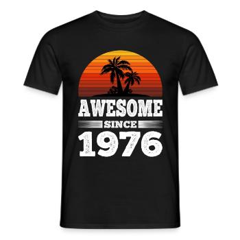 Awesome Since 1976 Sunset red - Men's T-Shirt - black - Front - AI Model Male 178 light (178cm)