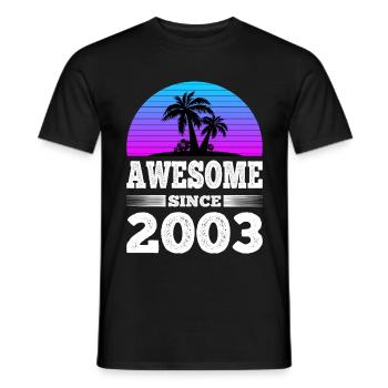Génial depuis 2003 Sunset blue - T-shirt homme - noir - Devant - AI Model Male 178 light (178cm)