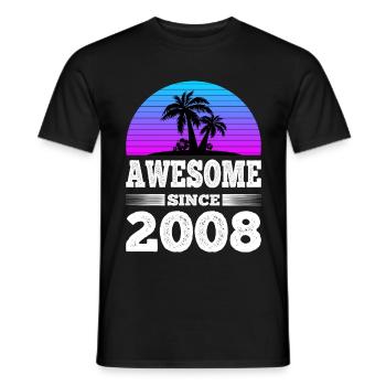 Awesome Since 2008 Sunset blue - Men's T-Shirt - black - Front - AI Model Male 178 light (178cm)