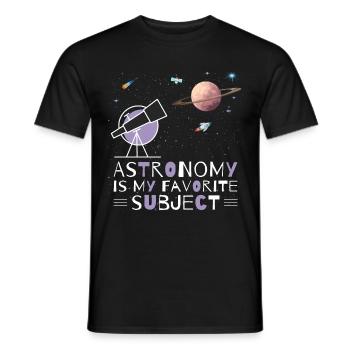 Astronomie, mein Lieblingsthema, Weltraumteleskop - Männer T-Shirt - Schwarz - Vorne - AI Model Male 178 light (178cm)
