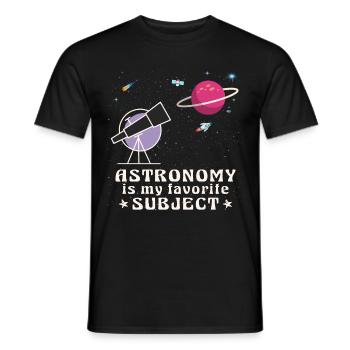 Astronomie, mein Lieblingsthema, Weltraumteleskop - Männer T-Shirt - Schwarz - Vorne - AI Model Male 178 light (178cm)