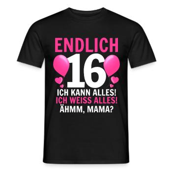 16e anniversaire - T-shirt homme - noir - Devant - AI Model Male 178 light (178cm)