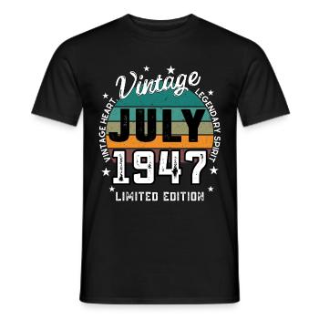 Retro 78 Jahre alt Jahrgang JULI 1947 78. Geburtstag - Männer T-Shirt - Schwarz - Vorne - AI Model Male 178 light (178cm)