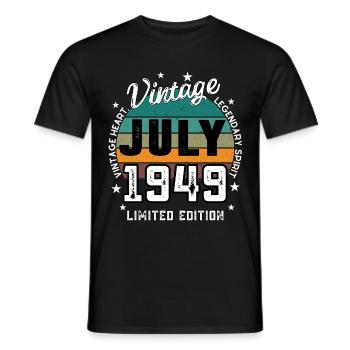 Retro 76 Jahre alt Jahrgang JULI 1949 76. Geburtstag - Männer T-Shirt - Schwarz - Vorne - AI Model Male 178 light (178cm)