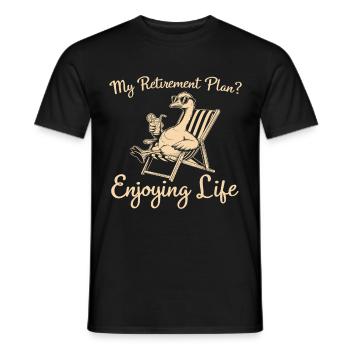Plan für die Rente - Leben genießen - Männer T-Shirt - Schwarz - Vorne - AI Model Male 178 light (178cm)