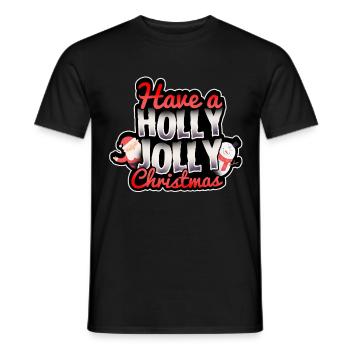 Holly jolly noël joyeux noël père noël - T-shirt homme - noir - Devant - AI Model Male 178 light (178cm)