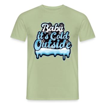 Bébé d'hiver gel froid - T-shirt homme - vert sauge - Devant - AI Model Male 178 light (178cm)