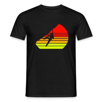 coucher de soleil escalade montée montée mur de montagne mur d'escalade - T-shirt homme - noir - Devant - AI Model Male 178 light (178cm)
