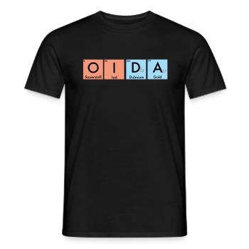 oida shirt gift periodic table wien minga - Men's T-Shirt - black - Front - AI Model Male 178 light (178cm)