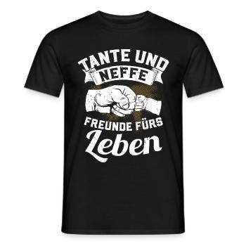 Tante und Neffe - Freunde fürs Leben - Männer T-Shirt - Schwarz - Vorne - AI Model Male 178 light (178cm)
