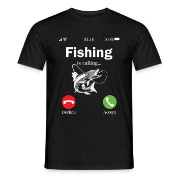 Pêche appelle à pêche appel pêche papa pêcher - T-shirt homme - noir - Devant - AI Model Male 178 light (178cm)