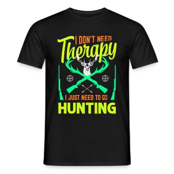 Hunting Therapy Hunting Hunter Hunting Dog Hunting License - Men's T-Shirt - black - Front - AI Model Male 178 light (178cm)