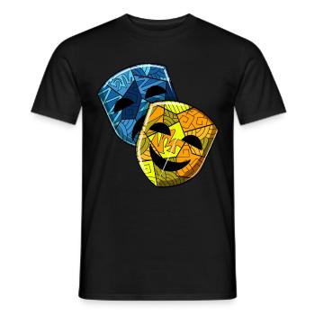 Streetart Masken Theater - Männer T-Shirt - Schwarz - Vorne - AI Model Male 178 light (178cm)