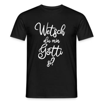 Götti fragen Patenonkel fragen Schweiz Lichtenstei - Männer T-Shirt - Schwarz - Vorne - AI Model Male 178 light (178cm)
