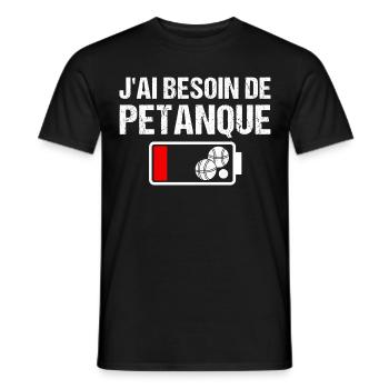 Pétanque humour j' ai besoin de petanque cadeau - T-shirt homme - noir - Devant - AI Model Male 178 light (178cm)