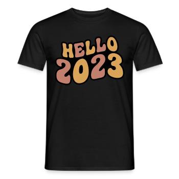 Hello 2023 gift new year 2023 vintage - Men's T-Shirt - black - Front - AI Model Male 178 light (178cm)
