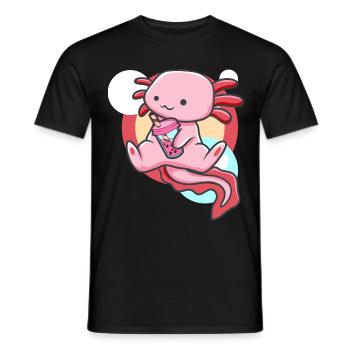 Axolotl et thé à bulles - T-shirt homme - noir - Devant - AI Model Male 178 light (178cm)