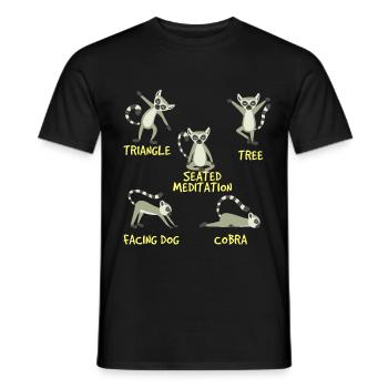 Yoga Lémurien - T-shirt homme - noir - Devant - AI Model Male 178 light (178cm)
