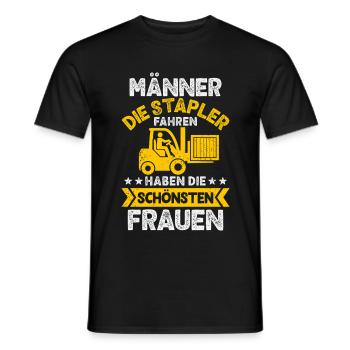 Gabelstapler Staplerfahrer Männer Lagerist - Männer T-Shirt - Schwarz - Vorne - AI Model Male 178 light (178cm)