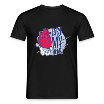 Ich schenke dir mein Herz - Romantisches Geschenk - Männer T-Shirt - Schwarz - Vorne - AI Model Male 178 light (178cm)