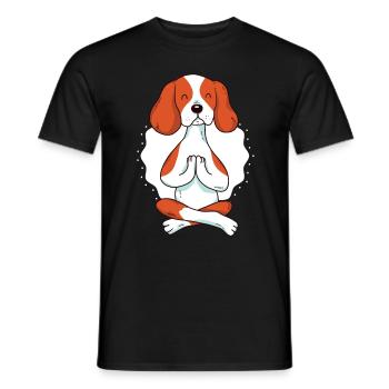 Yoga Hund beim meditieren - Männer T-Shirt - Schwarz - Vorne - AI Model Male 178 light (178cm)